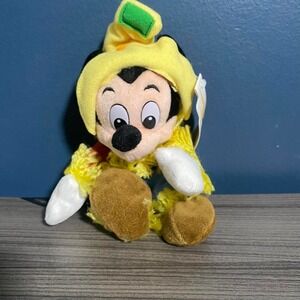 Vintage Disney Store Scarecrow Mickey Mouse Mini Bean Bag Plush Halloween 9" NWT